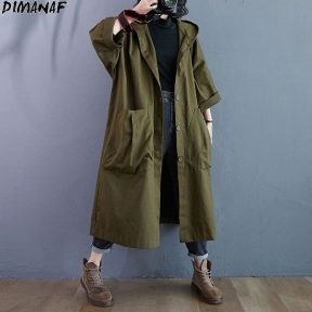 Hooded Button Pockets Cardigan