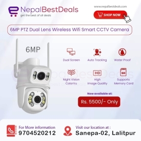 6MP PTZ Dual Lens Wireless Wi-Fi Smart CCTV Camera